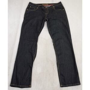 Coogi Womens Jeans Embroidered Gold/Green Sz 15/16 Dark Denim Benefits Charity